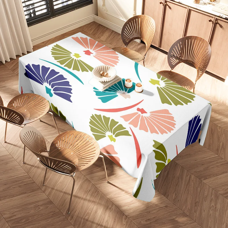 Modern Style Floral Printed Tablecloth Decor Home Decoration for Dining Room Party Supplies Green Blue Red White Yellow (140X235
