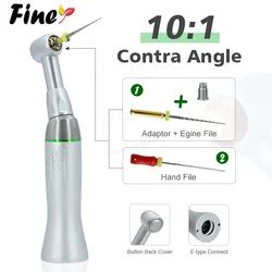 Dental Endo Motor 10:1 Speed Reduction Reciprocating Push Button Contra Angle Handpiece for Hand File Endo Treatment