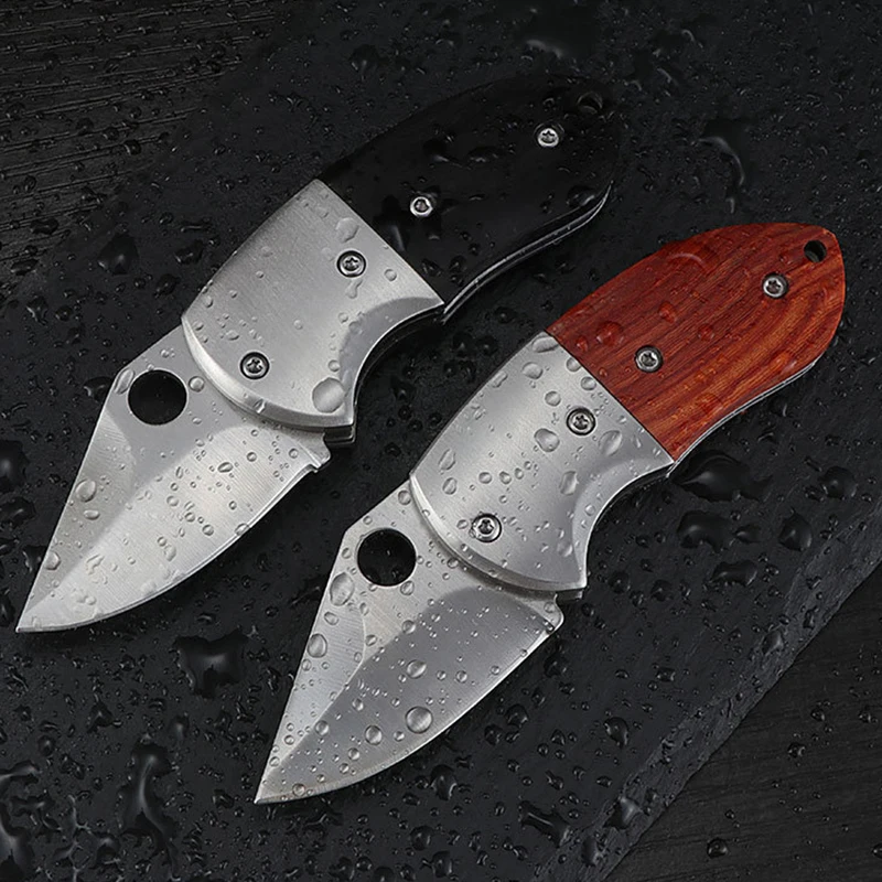 MINI Folding Knife High Hardness D2 Handle Express Pocket Knife EDC Outdoor Tool KeyPendant Knifves