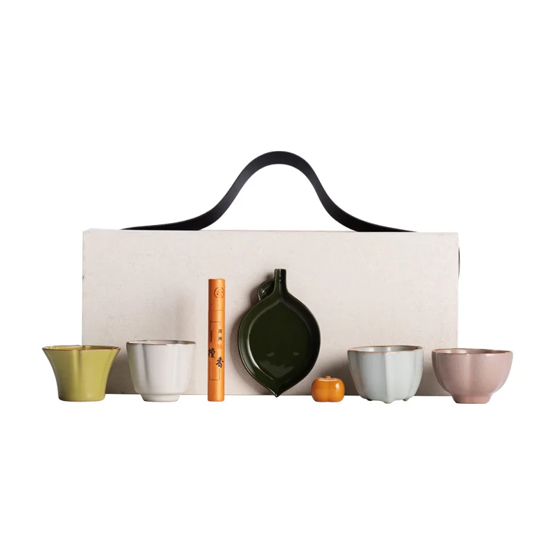 

Kung Fu teacup set, high-end ceramic master cup, tea tasting cup with hand gift tea set