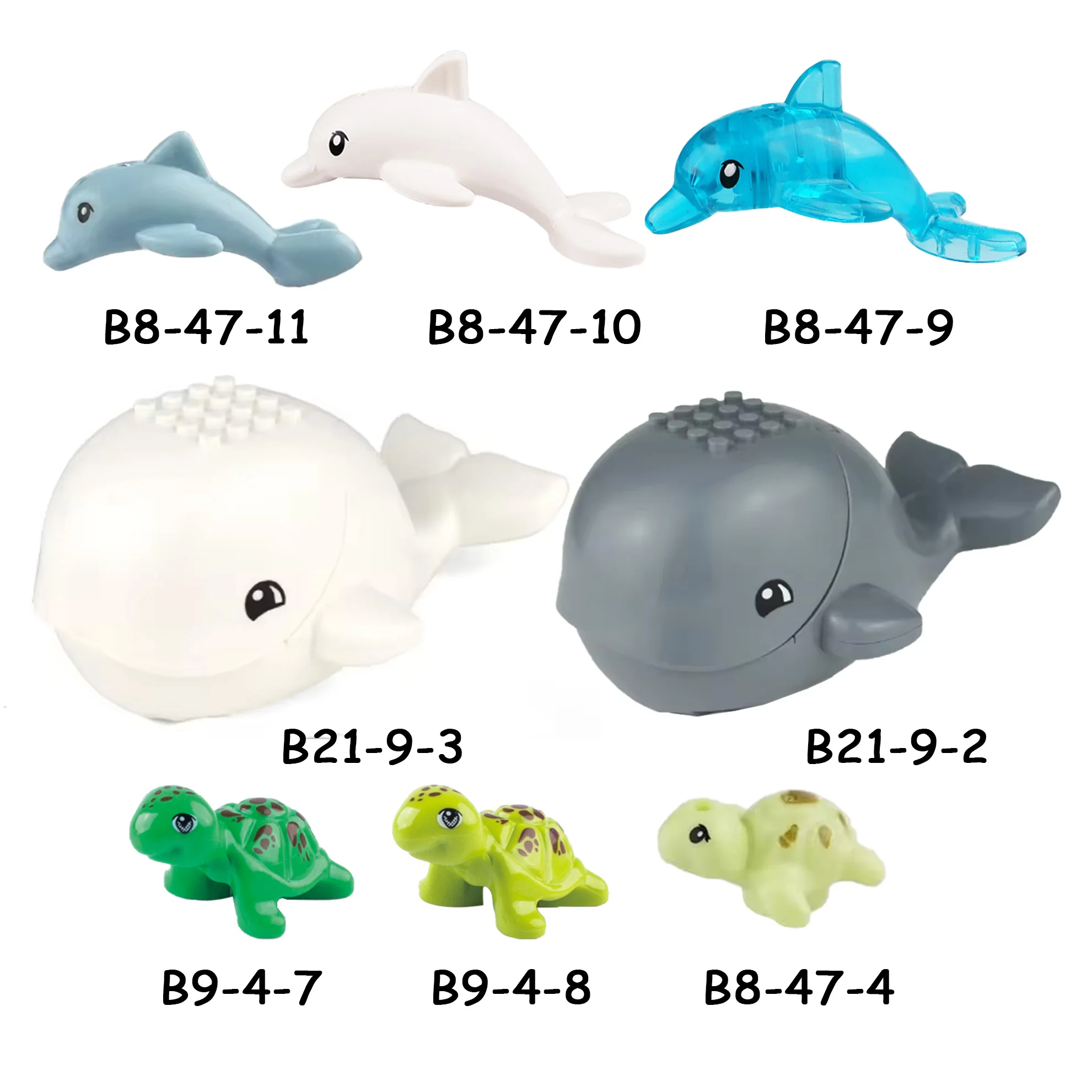 MOC Meerestiere Bausteine Teufelsrochen Hai Delfin Anglerfisch Koralle Muschel Seestern Oktopus Bausteine Spielzeug
