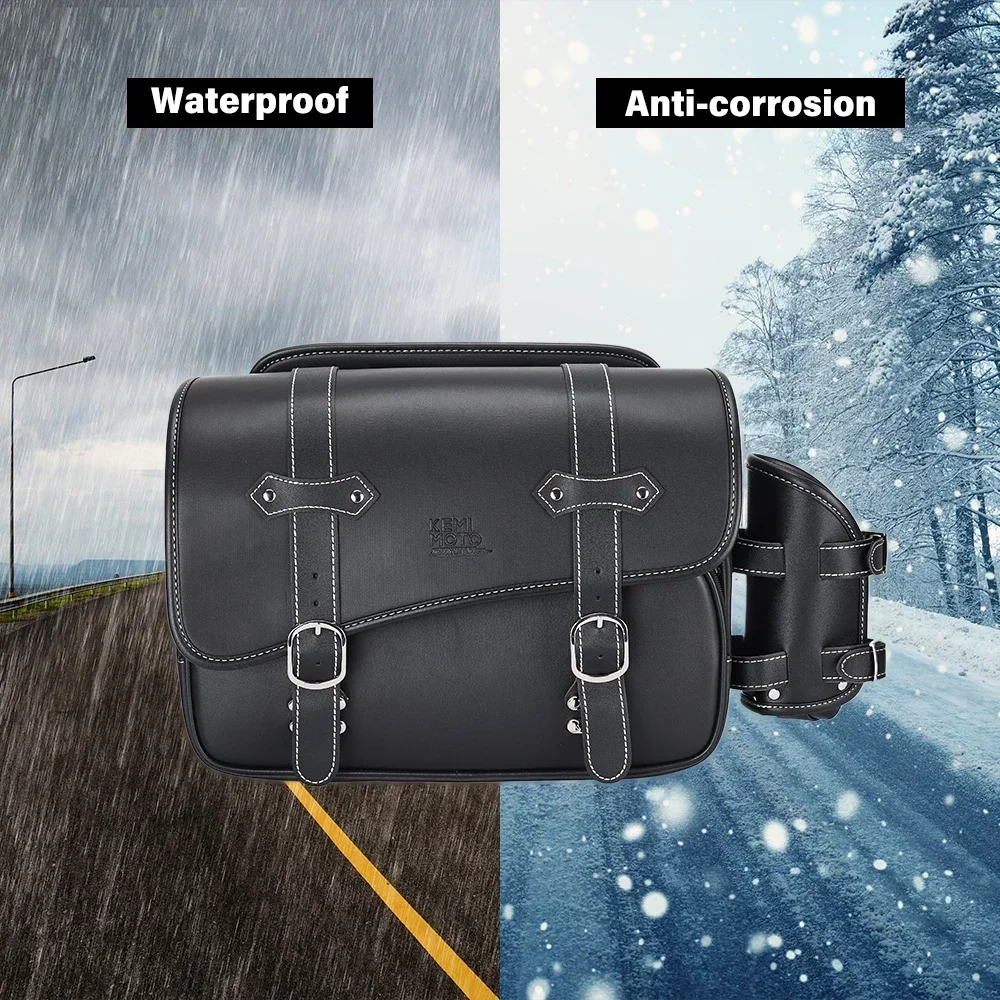 For Rebel 500 2017-2023 Motorcycle Saddlebag Side Tool Bag 10L Leather Waterproof Saddle Bag For Honda Rebel CMX500 300 250 1100