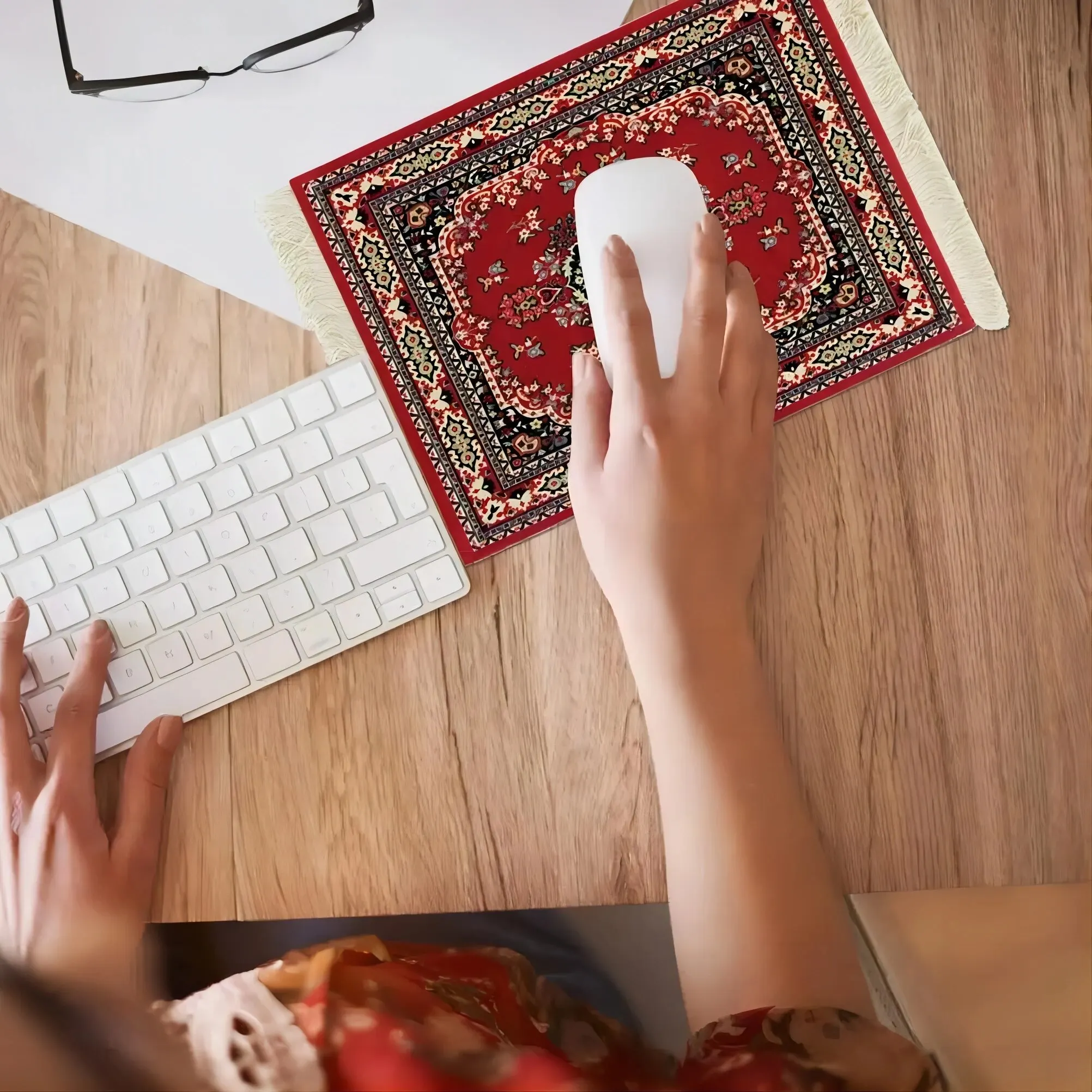 Mairuige Mini perski dywan podkładka pod mysz komputer stacjonarny podkładka pod mysz pod herbatę podkładka dla zwierząt wielofunkcyjna antypoślizgowa podkładka na biurko — zdjęcie 7