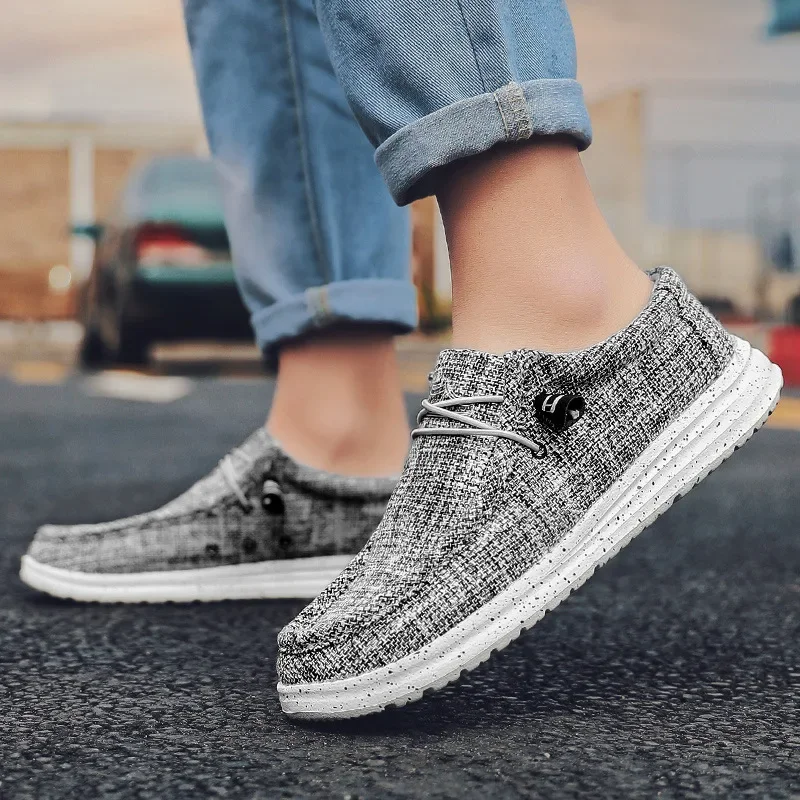 2023 Cross Border Casual Canvas Shoes Men's Large Breathable Lightweight Fashion Fashion Shoes Men's Cloth Shoes Lofers for Men