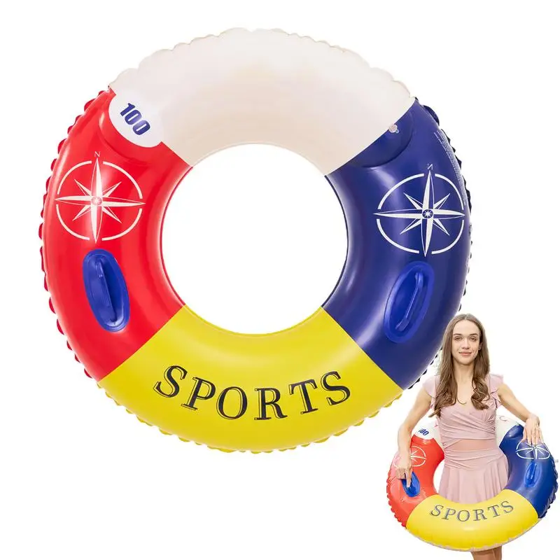 Adult's Swimming Ring Adult's Splice Color Summer Swimming Ring Bright Patchwork Colors Water Fun Toy For Home Pools Outdoor