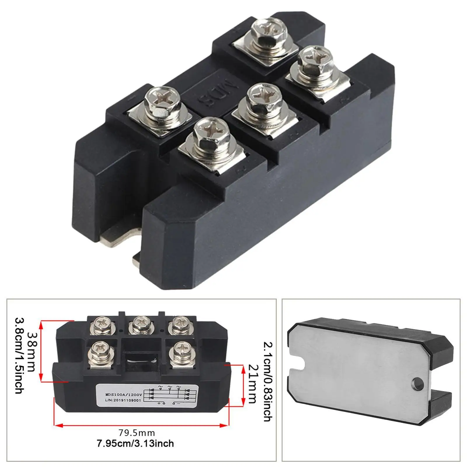 

High Efficiency Three Phase Rectifier Bridge Module Five Pin Design Sturdy PP Material for Industrial Power Source