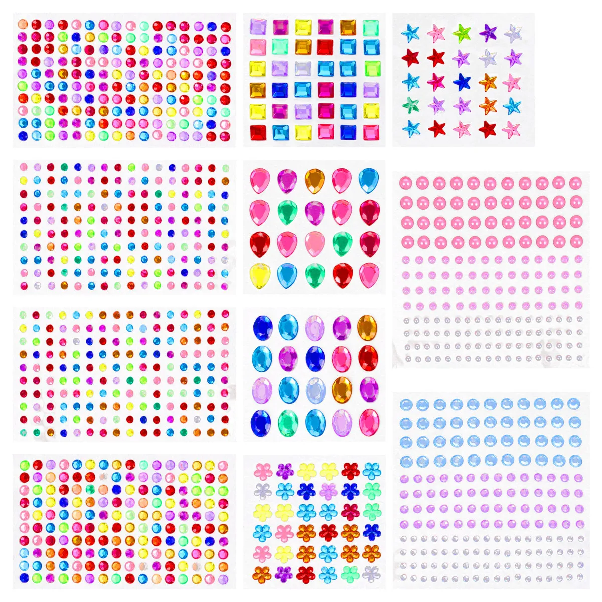 كريستال حجر الراين ملصقات ذاتية اللصق الاكريليك الأحجار الكريمة Diy بها بنفسك ديكور الحرف متعدد الألوان لامعة الشارات لاصق جواهر