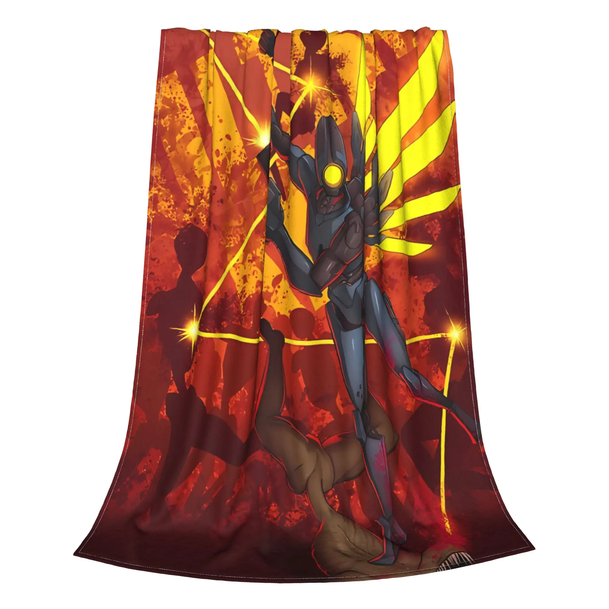 1PC Home Cute Room Decor Cyber Angel  Blanket Throw Blanket Ultrakill Novelty Warm Blanket All Season