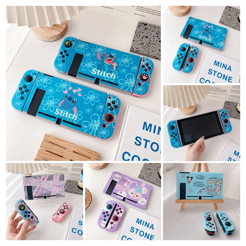 Disney Stitch Cartoon Matte Protective Shell for Nintendo Switch Game Console Shockproof Protective Cover Digital Accessories