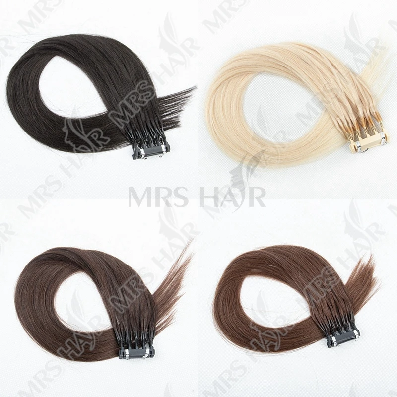MRS HAIR Estensioni dei capelli 6D Capelli umani Non Remy 6D2 Estensioni dei capelli Micro minuscole punte metalliche invisibili Legami alla cheratina