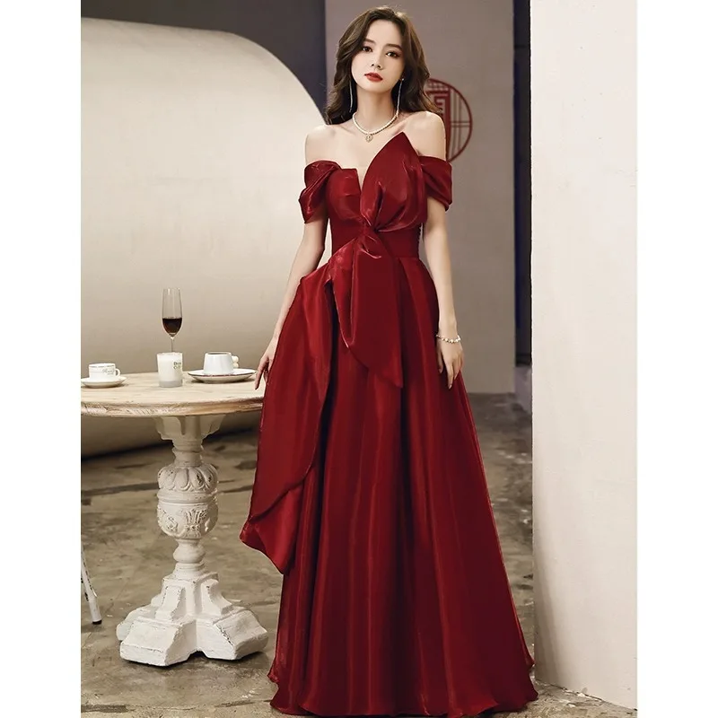 

Sexy Wedding Dr Evening Gown for Women Engagement Spring High Waist Princ Skirt Red Color Cusizable Bride Dr
