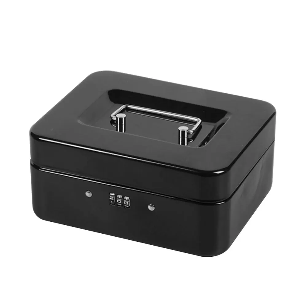 Portable Security Safe Box Password Lock Money Jewelry Storage Metal Box with Lock for Home School Office Security Cash Key Boxs