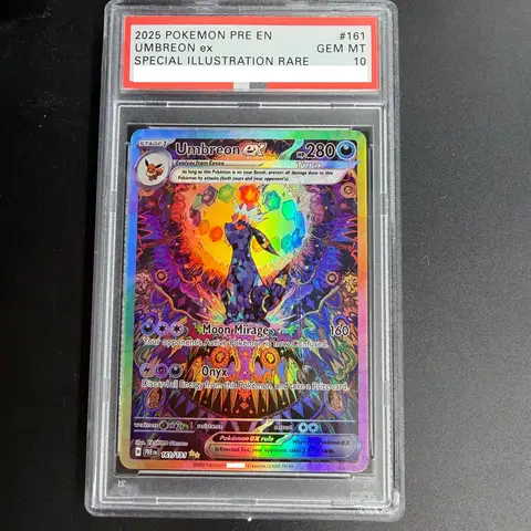 DIY PTCG Rating Card 2025 PRE EN UMBREON ex 161/131 Collection Card Copy 10Points Rating Card Anime Game Gift Toy