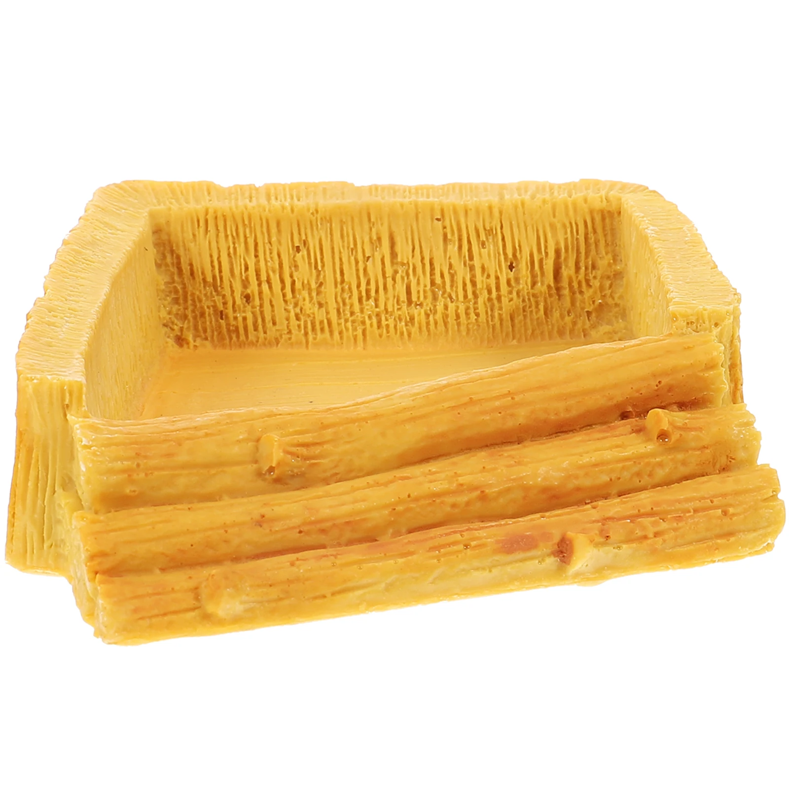

Yellow Wood Grain Resin Feeding for Gecko Tortoise Frog Reptile Water Bowl Easy Durable Pet Crawler Accessories Food Water