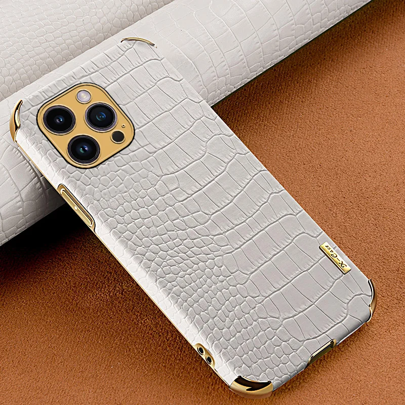 For IPhone 15 Pro Max Ultra Luxury Case Crocodile Texture PU Leather Cover For Iphone 12 13 Mini 11 14 Pro Max Plus X XR XS Case