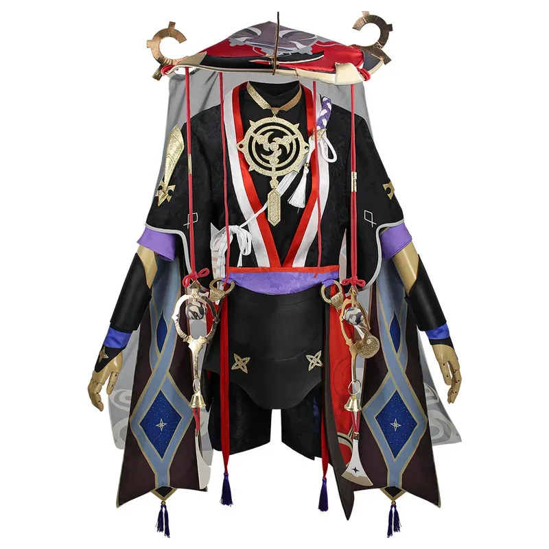 Scaramouche COS Costume Vagabond Cloak and Hat Set with Hat + Waistpiece + Leg Rings + Gloves + Straps