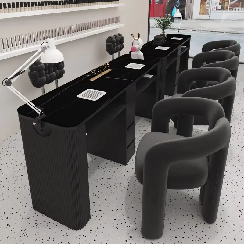 Nordic Modern Nail Desk With Dust Collector Storage Luxury Trendy Nail Desk Premium Design Mesa De Manicurista Salon Customizabl