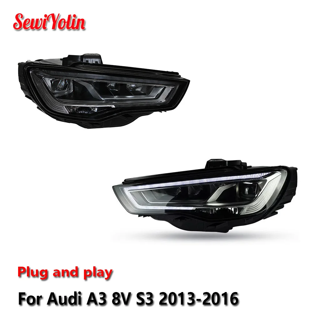 

Car LED Headlight Light Assemblies For Audi A3 8V S3 Sedan Sportback 2013-2016 Auto Fog DRL Brake Turn Signal Lamp Plug and Play