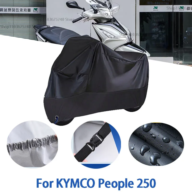 

Motorcycle Full Covers For KYMCO People 250 Car Outdoors Sun Protection Dust No Ear Thickened Oxford Clothcover Accessories