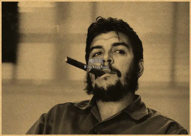 Celebrity Revolutionary Che Guevara Red Portrait Painting Vintage Kraft Paper Poster Bar Bedroom Decor Painting Wall Sticker