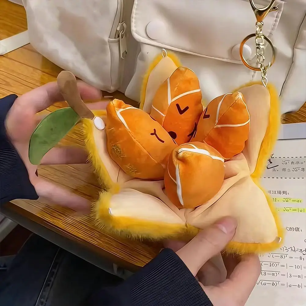 

Lifelike Peelable Orange Plush Keychain - Soft Simulation Fruit Toy, Backpack Pendan Cute Gift for Kids 2026