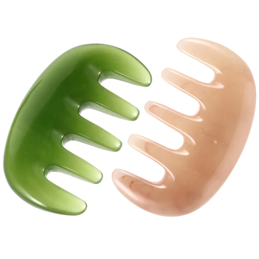 

2 Pcs Body Scalp Massage Comb Hair Scraper Resin Beeswax Combs for Styling Tool