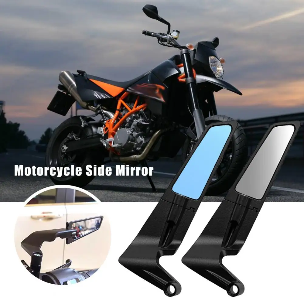 2Pcs Motorcycle Side Mirror 360-Degree Rotating Wind Wing Side Mirrors Motorcycle Rear View Mirrors Adjustable Convex Mirrors