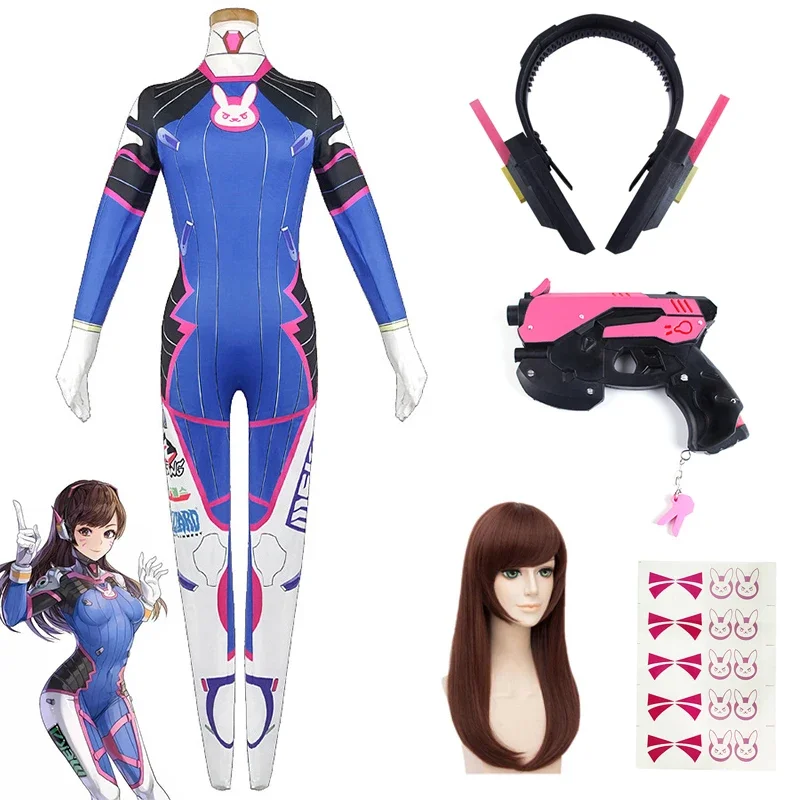 【フルセット】オーバーウォッチ　Dva ディーバ　コスプレ衣装 ゲームオーバーウォッチ Dva コスプレ衣装タイツジャンプスーツかつら
