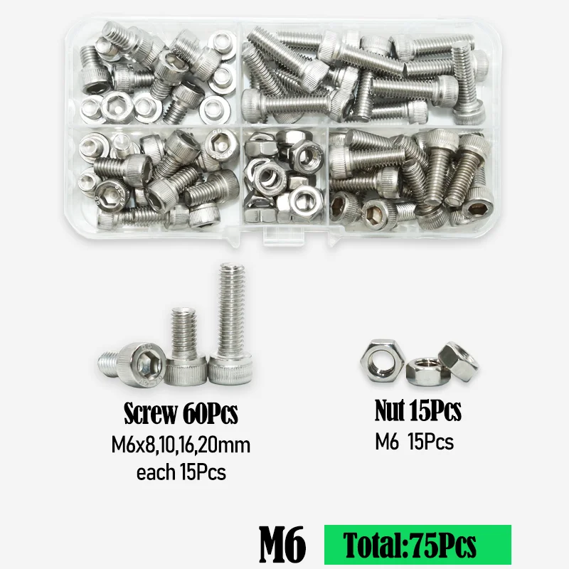 Innen sechs kant schrauben Set m2 m2, 5 m3 m4 m5 m6 m8 2,5 Edelstahl Vollzahn becher kopf Sechs kant Innen sechs kant mutter Maschinen schrauben – Detail 6