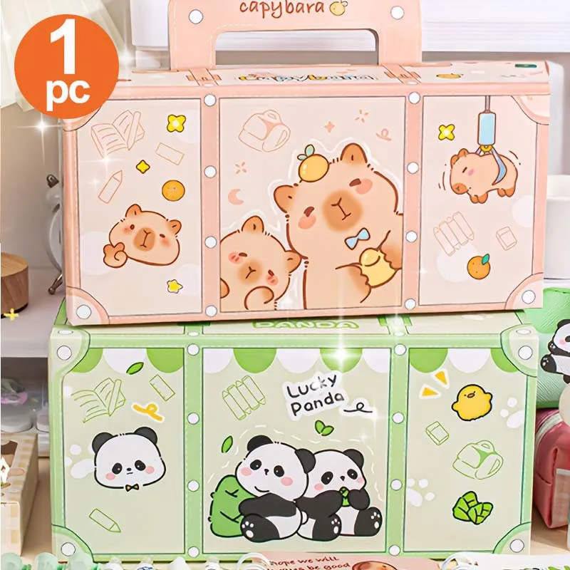 1 Stationery Gift Box Set, Blind Box, Includes Ballpoint Pens, Stickers, Notebooks, Pencil Cases, and Other Stationery, Portable Design, Various Styles, Complete Set, Suitable for Holiday Gifts, Parties, Daily Learning
