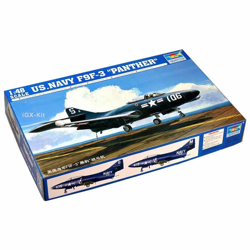 

Trumpeter 02834 1/48 US Navy F9F F9F-3 Panther Fighter Aircraft Plane Plastic Assembly Model Building Kit Toy Gift