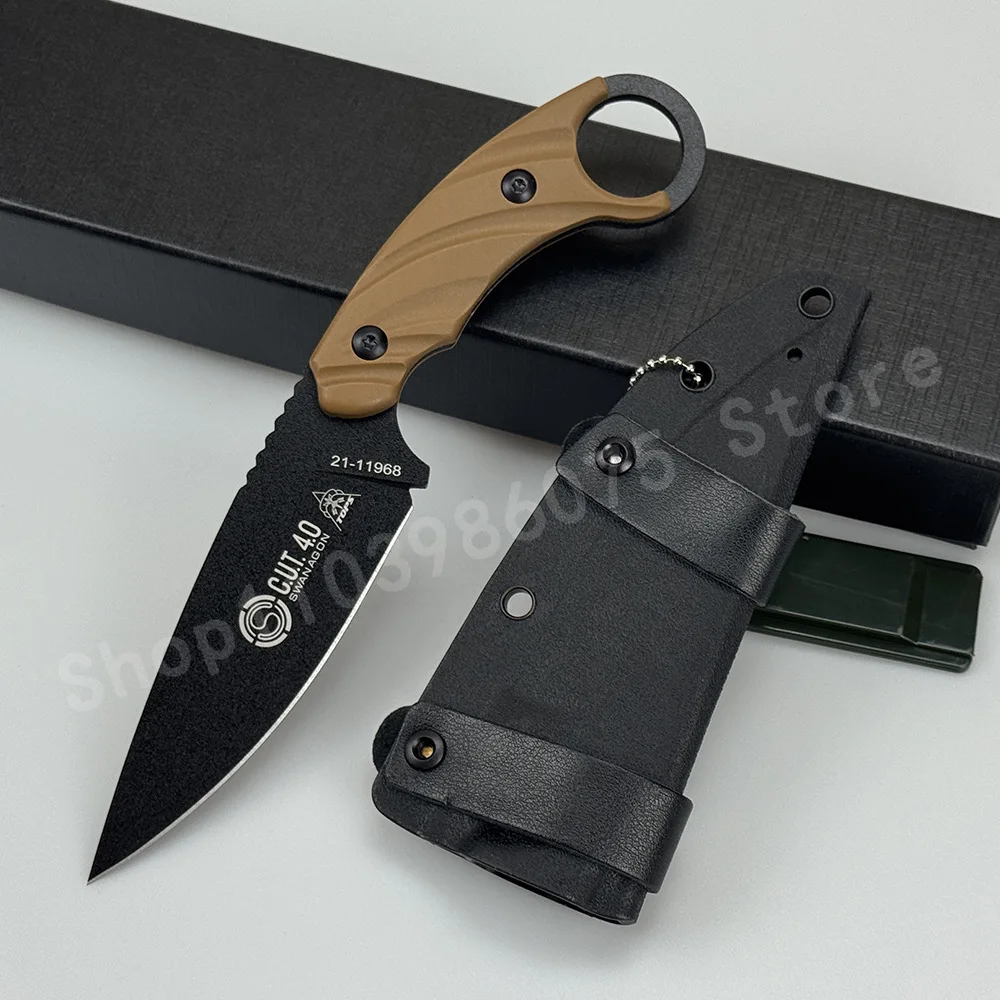 

CUT Тактический маленький прямой нож 8Cr13Mov, лезвие из нейлонового волокна, ручка для выживания на природе, для кемпинга, в дикой и повседневной переноске