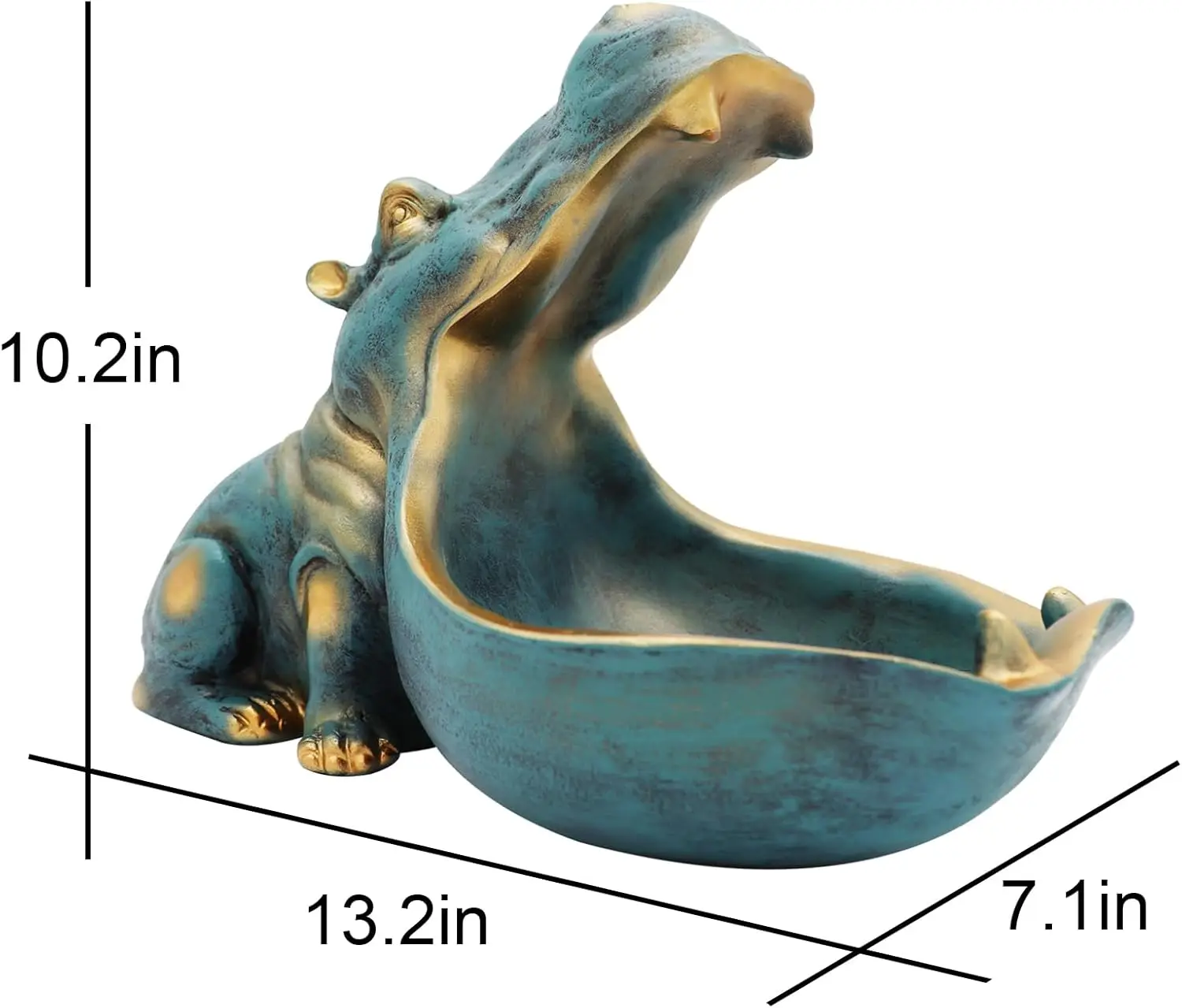 

Hippo Statue,Large Hippopotamus Figurine Home Sculpture with Resin, Hippo Candy Jar, Candy Dish Bowl for Office Desk, Key Bowl