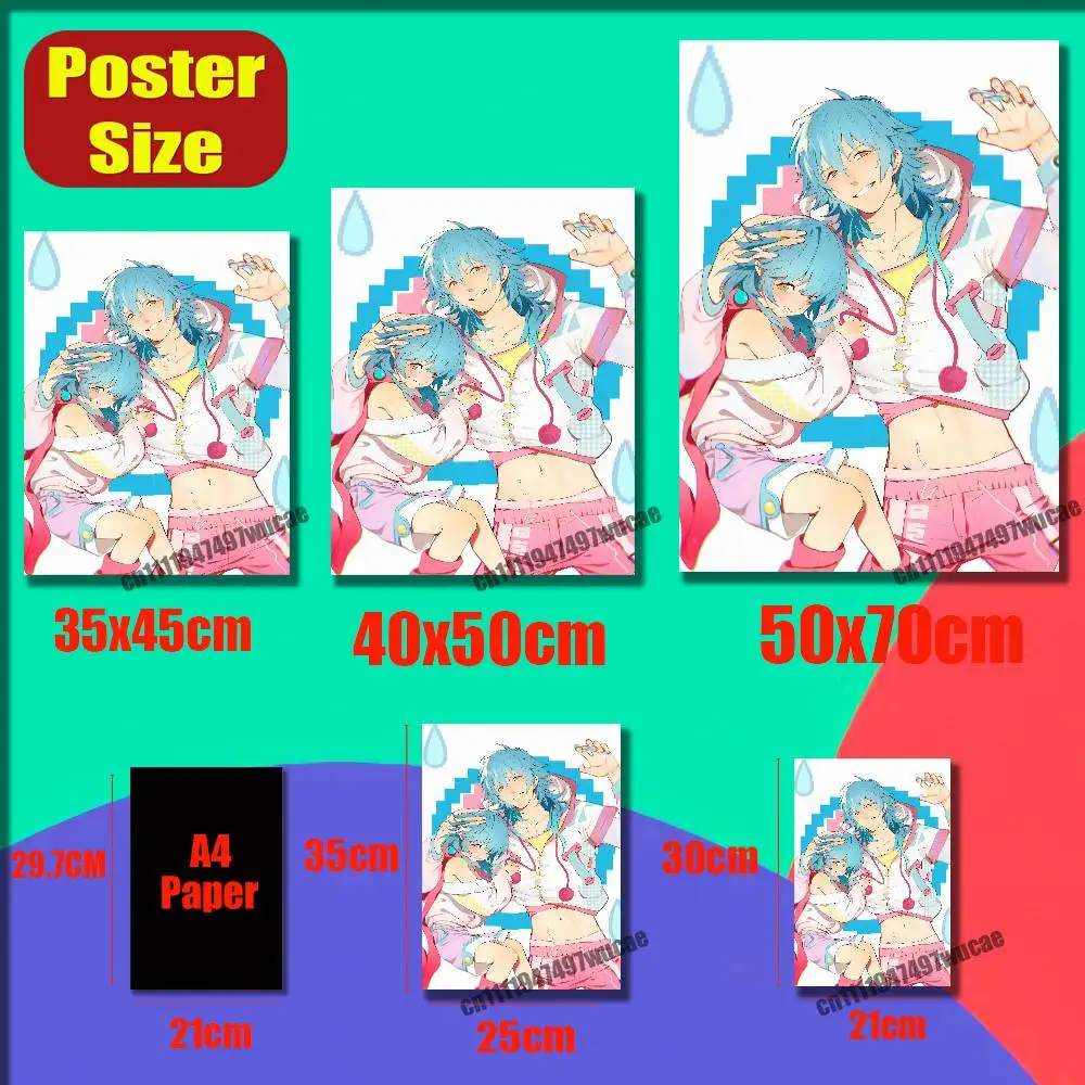 For Dramatical Murder Aoba Seragaki Poster Cover Wall Sticker Bedroom Custom Self-adhesive Decoration Fans Playbill
