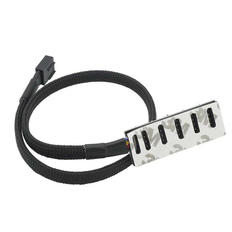 Angitu Motherboard  CPU 1 to 5 4-pins TX4 PWM Fan Hub Computer Cooler Power Extension Cable Adapter