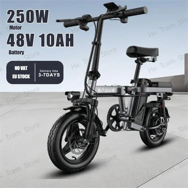 

Folding USA Stock Electric Bike 400W 48V20AH 14inch Mini Portable Ebike City Road Communing Adult Speed 25km/h Electric Bicycle