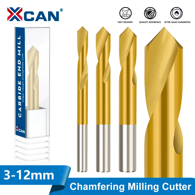 

XCAN 90 Degrees Chamfer Mill Drill HSS Spot Drill 3/4/5/6/8/10/12mm Spotting Location Center Bit Machine Chamfering Tools