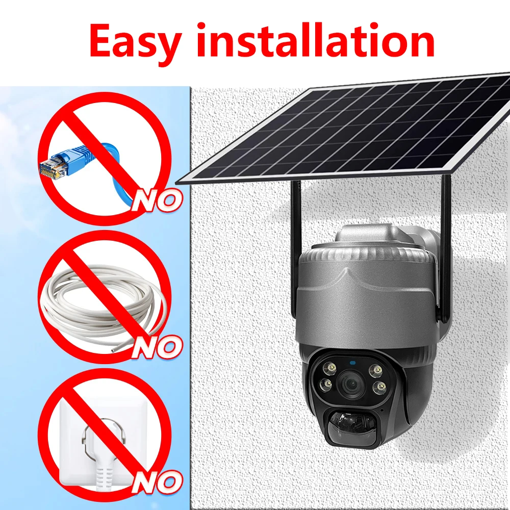 Wifi Solar Camera 5MP HD Night Vision Color Outdoor 360 Monitor 4G SIM Card Solar CCTV IP Cameras Video Surveillance Waterproof