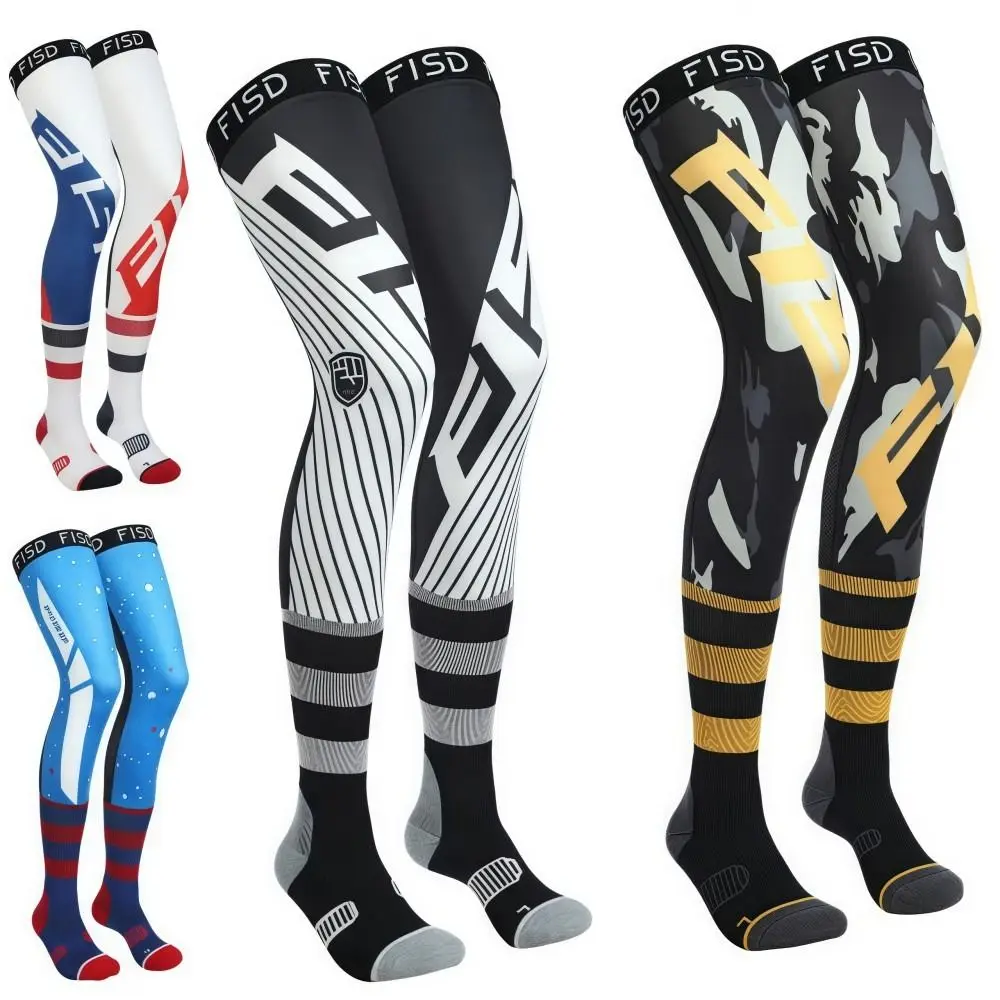 

Elasticity Motorcycle Knee Braces Ice Silk Compression Motocross Knee Socks Anti-slip Cool Patterns Motorcycle Sports Sock