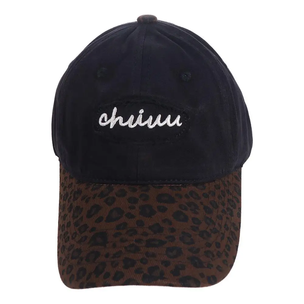

Модная регулируемая бейсбольная кепка с леопардовым принтом, хлопковая бейсболка с зонтиком и вышивкой, повседневная фуражка в стиле хип-хоп Y2k для девочек