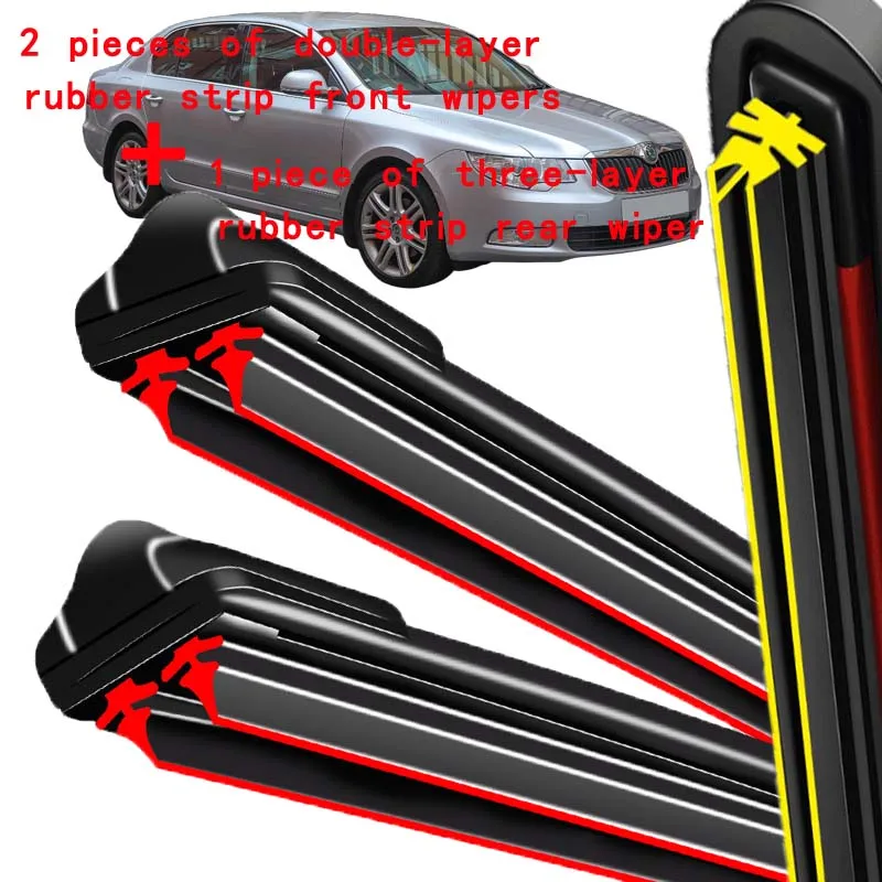 

Для Skoda Superb B6 Combi Estate 2008-2015 2009 стеклоочиститель передние и задние щетки стеклоочистителя лобовое стекло щетки 24 "+ 18" + 16"