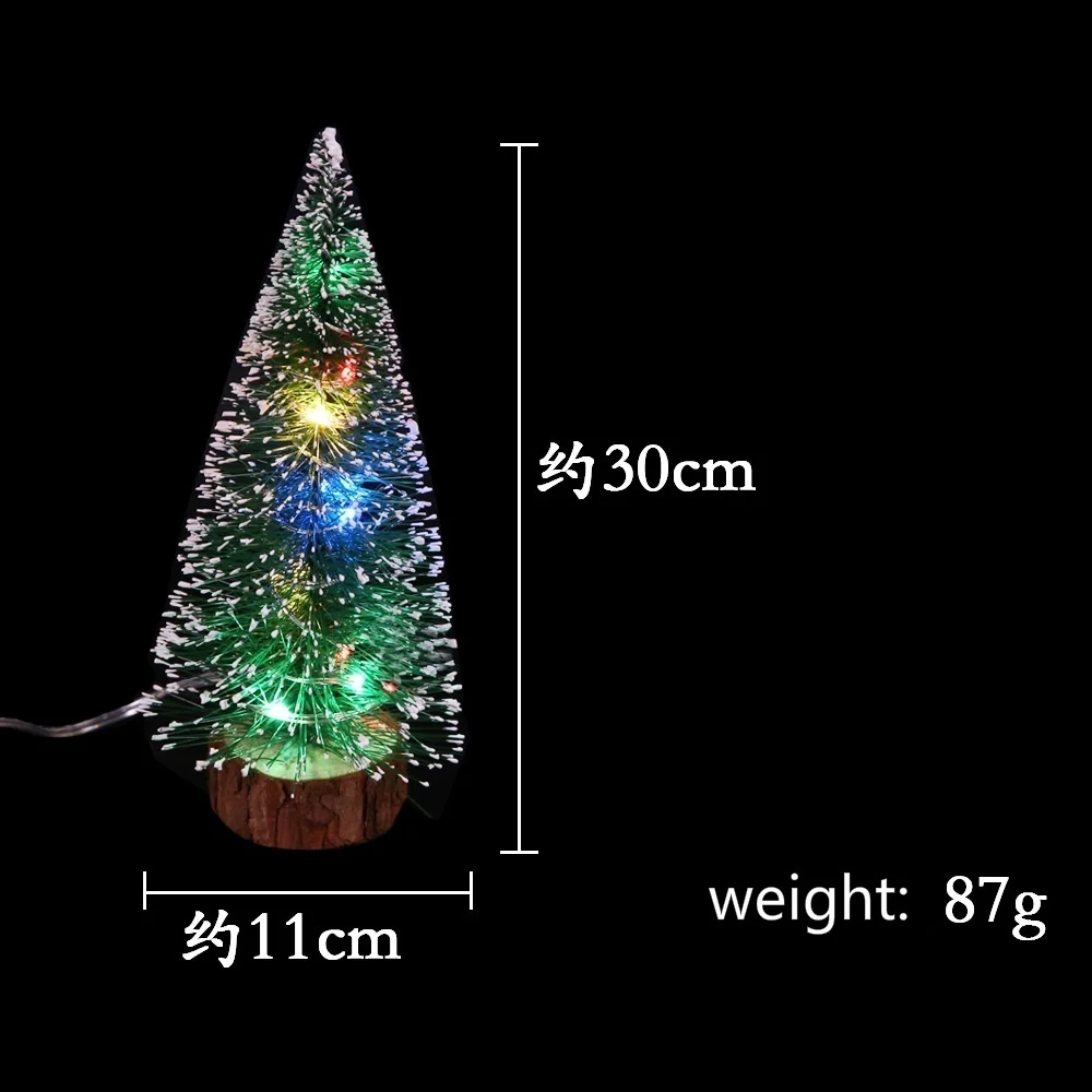 3 Alberi Di Pino Artificiali In Miniatura Con Luci LED | Decorazione Da Tavolo Natalizia | 15-25 Cm | Per Scrivania E Cameretta