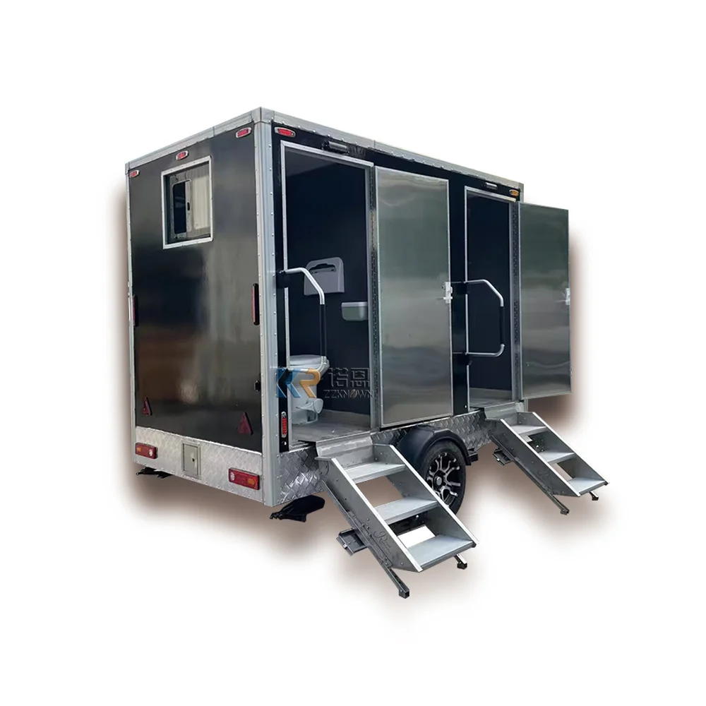 Mobile Toilet Trailer Shower Rooms Trailers Portable Bathroom with Toilet Camping Toilet Carts Outside Restroom Trailer