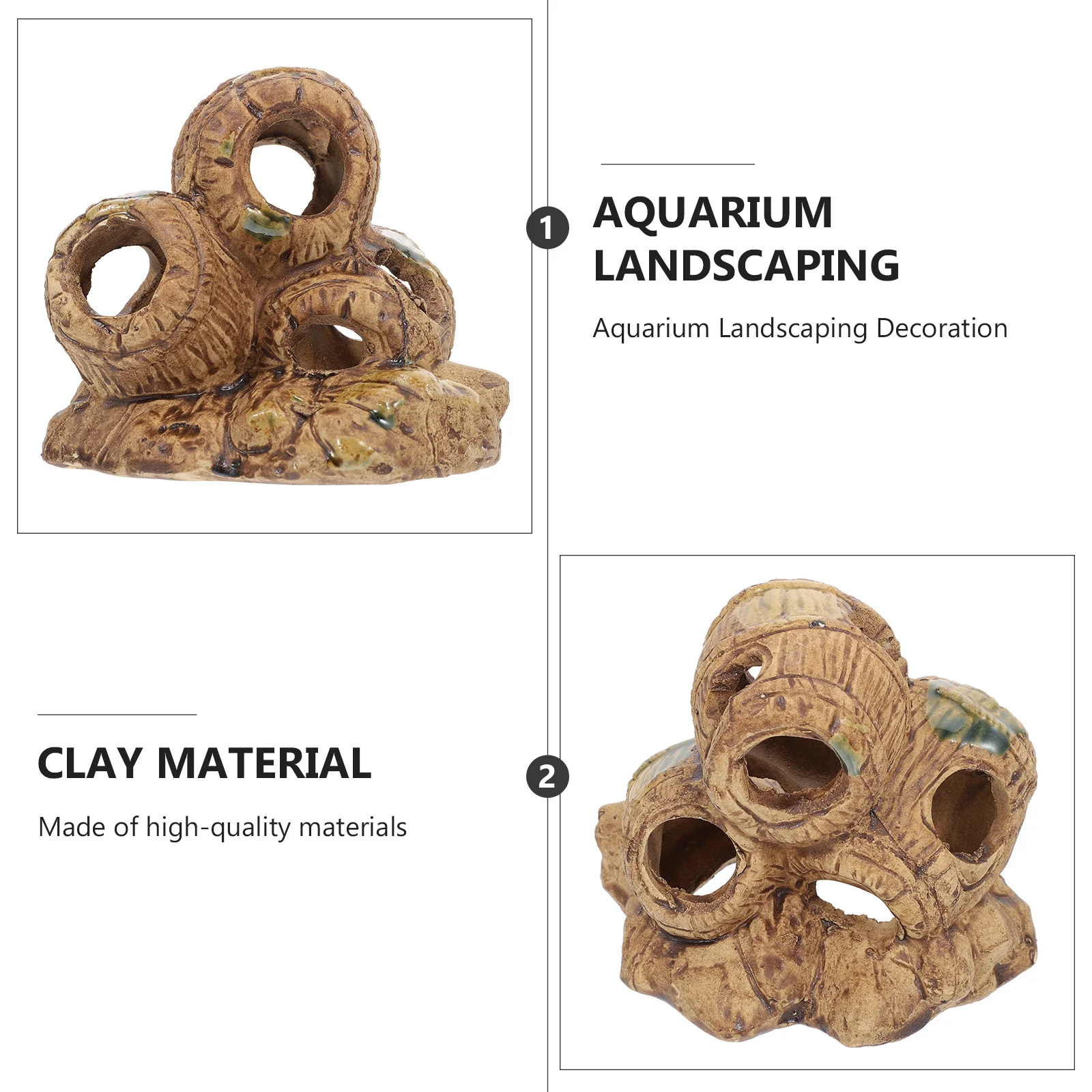 

Aquarium Decor Cave Fish Shelter Premium Clay Material Compact Lightweight Design for Fish Hideout Desktop Home Decoration Use