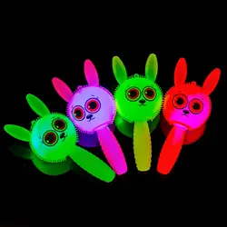 New Children's Light-emitting Toys Creative Fun Handle Cartoon Cute Rabbit Bear Pinch Will Call Toys Children's Birthday Gifts