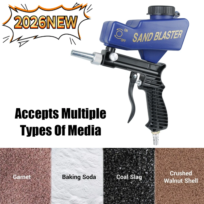 Rust Blasting Device Pneumatic Sandblasting Set Pneumatic Blasting Gun Set Adjustable Blasting Machine Gravity Sandblasting Gun