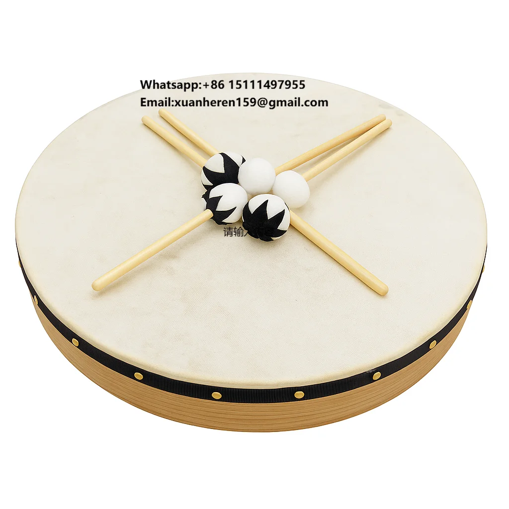 

Factory Direct Natural Wooden Sheepskin Drum Educational Musical Toy for Kids 6-12 Diameter 90cm From China