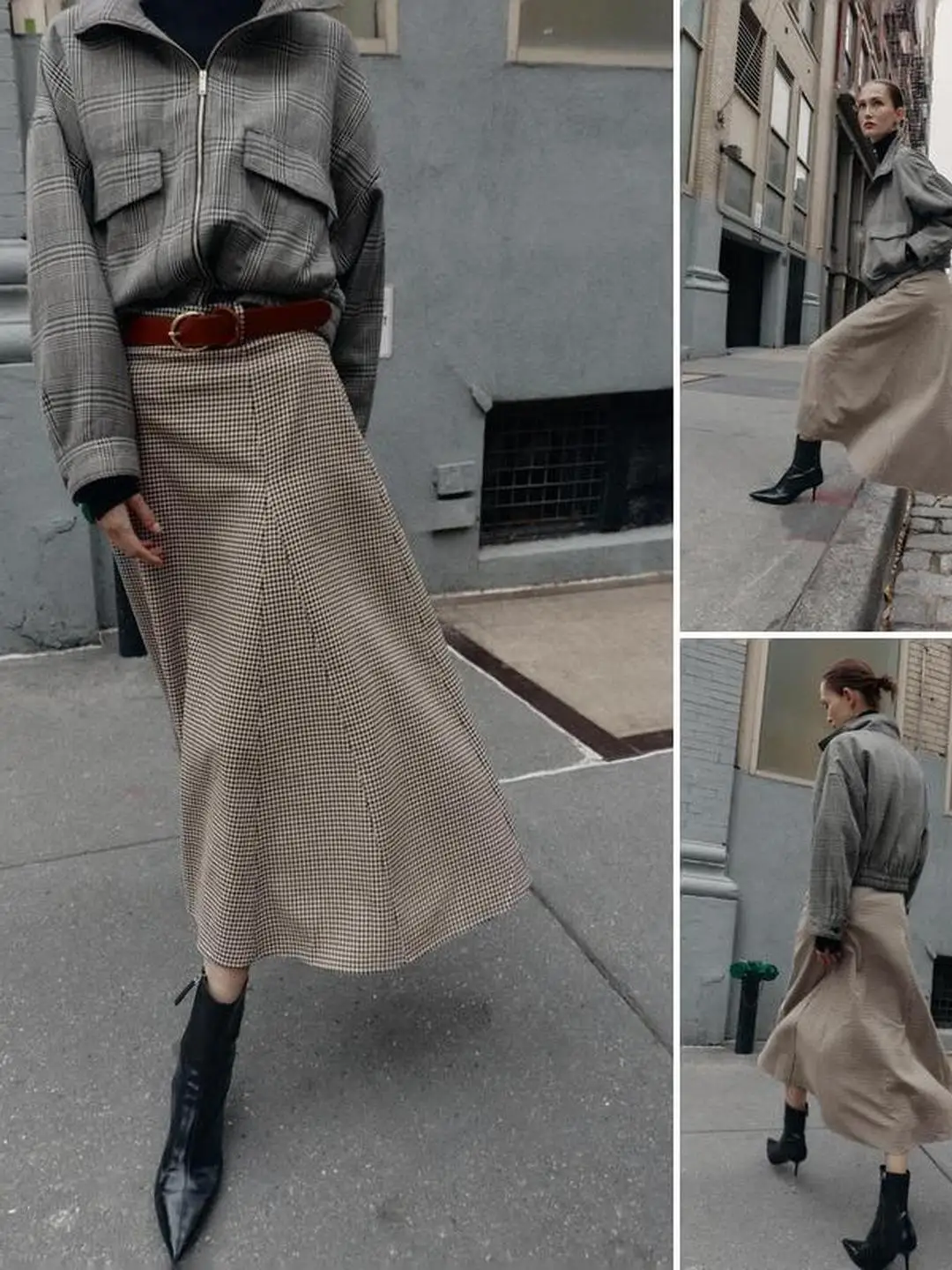 ハイウエストAラインミディスカート ベルト付き チェアードクロック スレ 冬 ファッション レディース 通勤 ハイウエストミディスカート