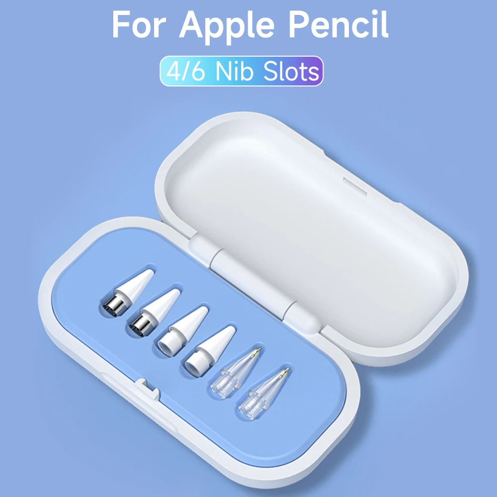 กล่องเก็บปลายดินสอสำหรับ Apple กล่องดินสอป้องกันรอยขีดข่วนสำหรับ4ชิ้น/6ชิ้นกล่องจัดระเบียบหัวปากกาสไตลัสไอแพด