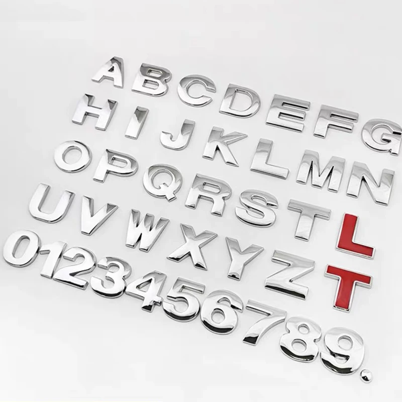 3d Metall Auto DIY Buchstaben Zahlen Alphabet Emblem Aufkleber digitales Abzeichen Auto Fender Typenschild hinten hinten Kofferraum Styling Zubehör